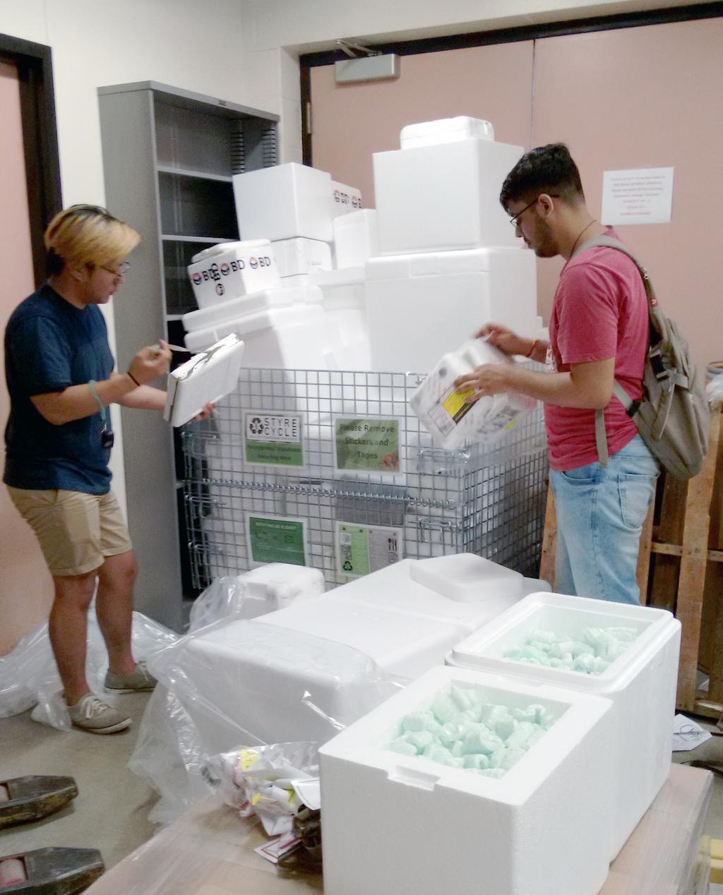 The student-run Styrecycle program is one of several sustainability initiatives on campus.