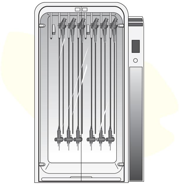 Storage If a drying cabinet is not available, store flexible endoscopes in a closed