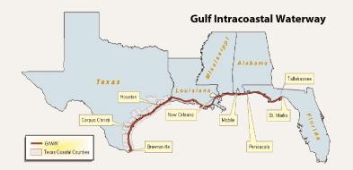 Figure 2-1,300 Mile GIWW portion of the waterway. The Dredged Material Management Plan and Final Environmental Impact Statement were completed in September 2003.