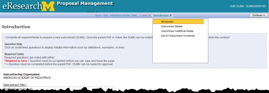 To request a new SUBK be associated with a submitted PAF (not yet awarded), you must wait until the PAF is awarded and then complete the following procedure. Project Workspace > Subcontracts Tab 1.