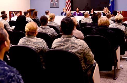 NEWS/FEATURES Women s History Month event draws big crowd by Staff Sgt. Brittany LIddon 6th Air Mobility Wing Public Affairs There was standing room only in the auditorium of the Chief Master Sgt.