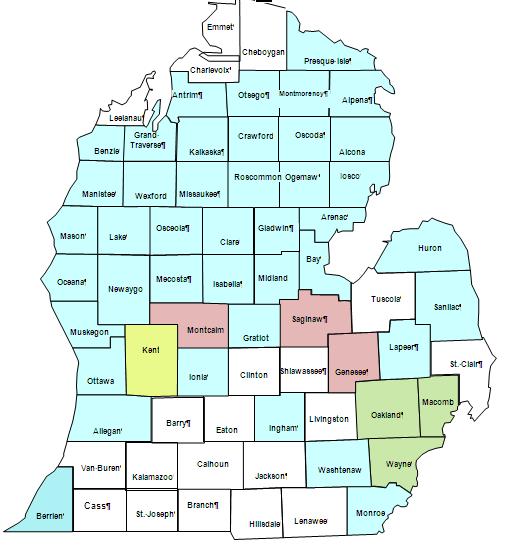 Michigan Service Area Medicaid 48 counties MIChild Wayne, Oakland, Macomb, Kent Molina Medicare Options Plus Genesee Kent Macomb Montcalm Oakland Saginaw