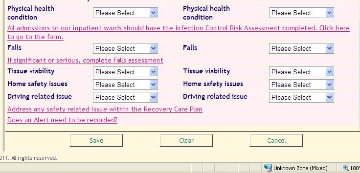 Drop-down options: 0 No apparent risk 1 Low risk 2 Significant risk 3 High risk Has the client experienced physical, sexual or emotional abuse at any time in their life?
