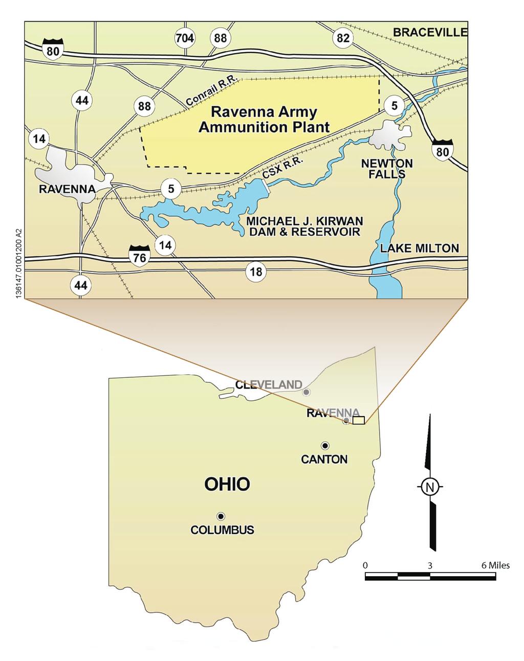 HGL No Further Action Proposed Plan Former RVAAP, Ohio Camp Ravenna/ Former RVAAP 0 3 6 12 Miles \\Gst-srv-01\HGLGIS\Ravenna_AAP\LNW\PP\ (01)Location_Map.