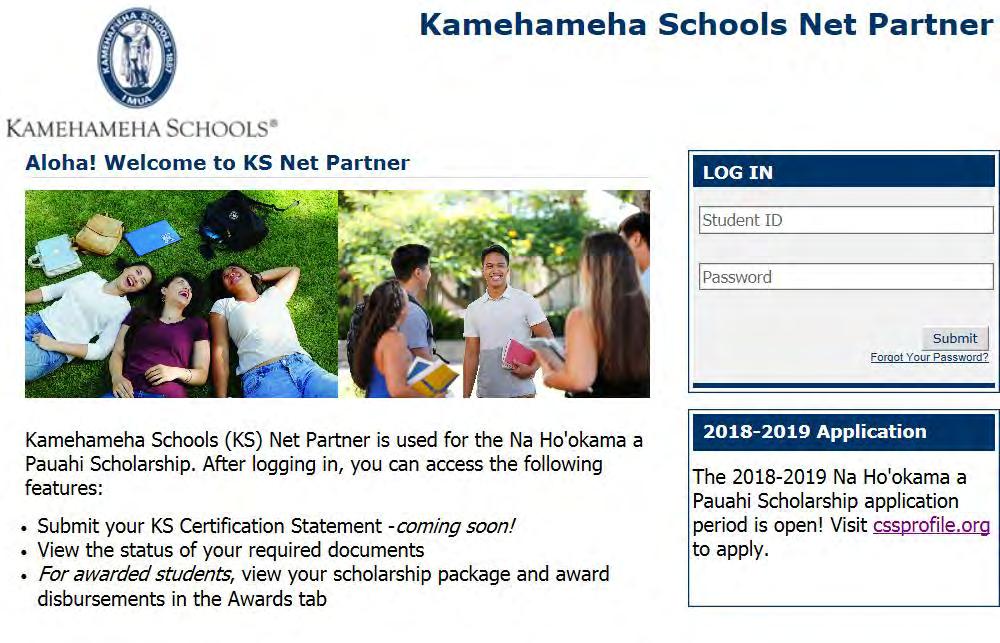 Step 2 Log in to KS Net Partner Access KS Net Partner using login information e-mailed to the applicant from KS Financial Aid & Scholarship Services.