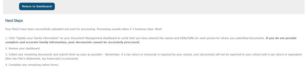Step 3 Uploading Required Documents CLICK Return to