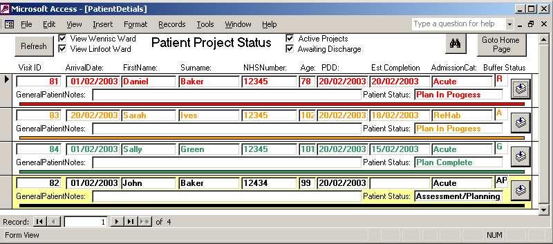 JONAH DISCHARGE PLANNING TOOL Not to scale Action Plan Frequent component re-estimates required Enter completion date if component is ready (Components background turns Blue) Patient Arrival Date