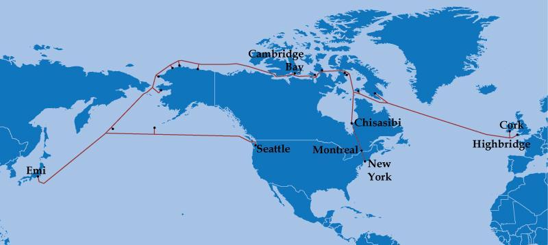 Arctic Fibre proposed Arctic submarine cable Alaska Landing Sites: Prudhoe Bay, Barrow, Wainwright, Point Hope, Kotzebue, Nome