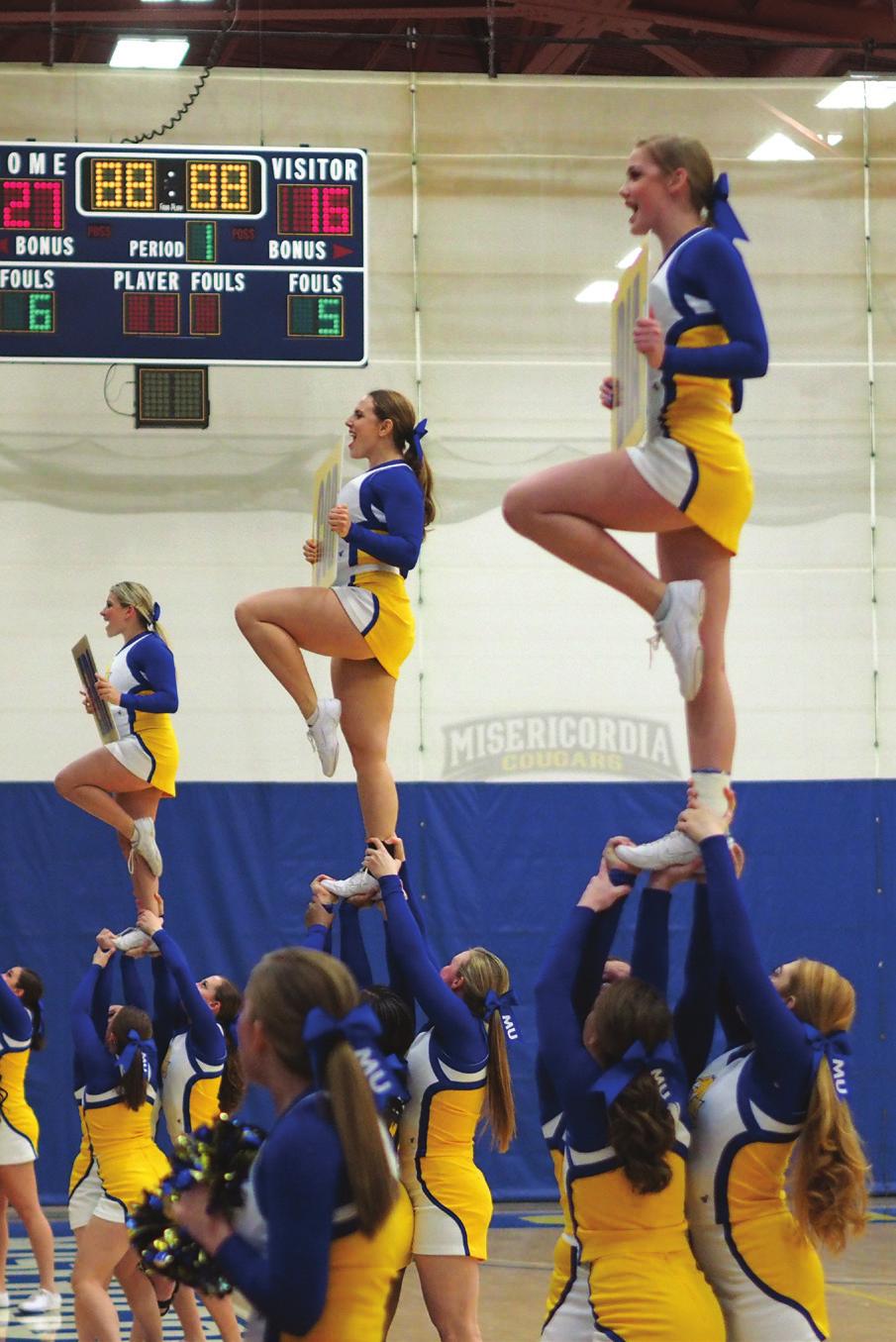 5 STRAIGHT TOP-5 UCA FINISHES The cheerleading program at Misericordia is recognized as a varsity activity.