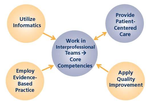 interdisciplinary teams 3) Engaging in evidence-based practice 4) Applying quality