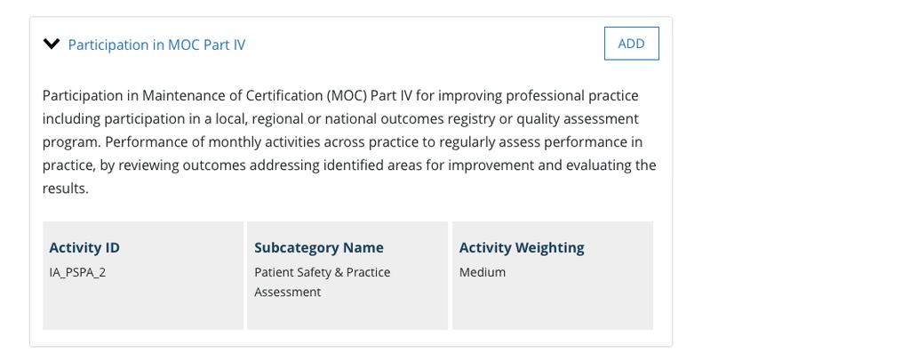 4 Parts of MOC I: Professionalism and Professional Standing II: Lifelong Learning and Self Assessment III: Assessment of Knowledge, Judgment, and Skills IV: Improvement in Medical Practice 4