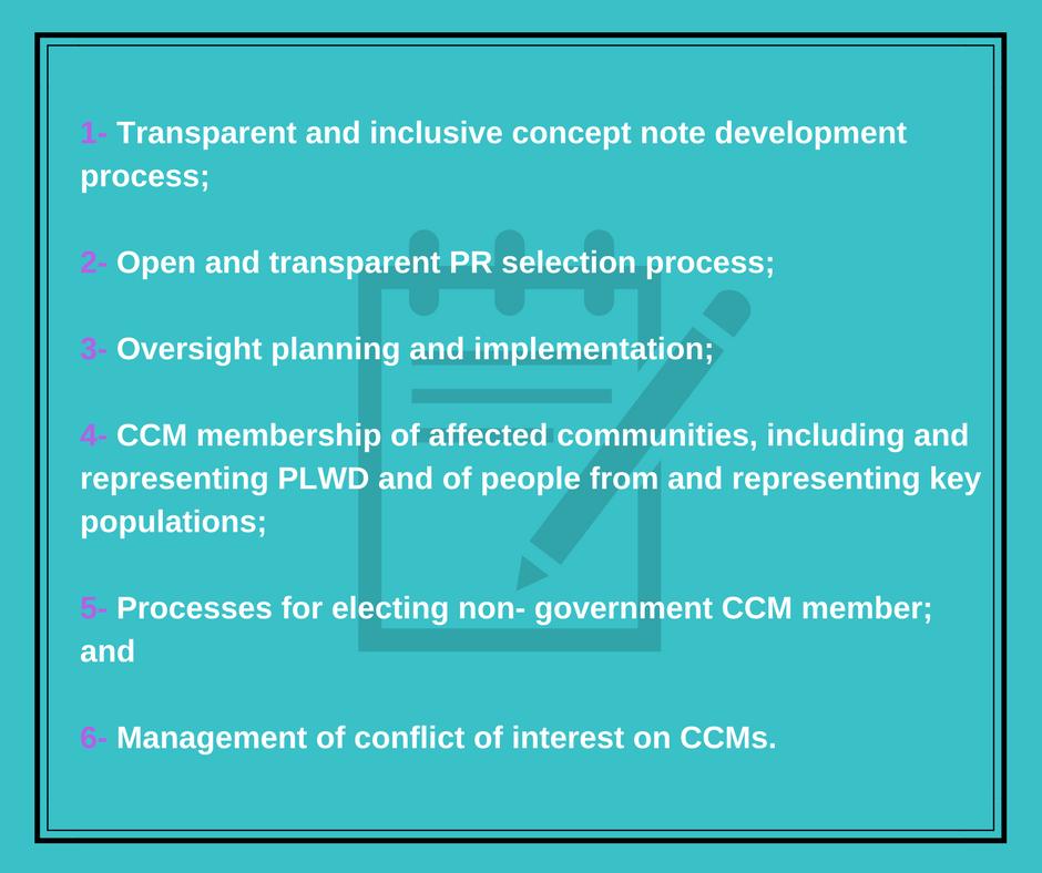 CCMs are the country-level, multi-stakeholder body, which is responsible for in-country stakeholder engagement throughout the life of the grant.
