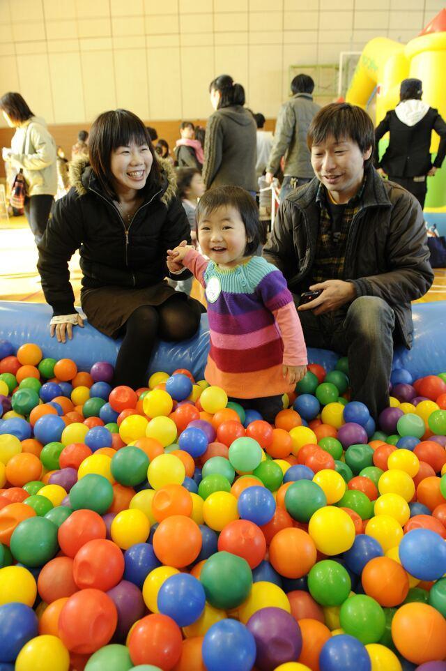 April 2012 A family in Fukushima enjoys quality time in a safe play environment.