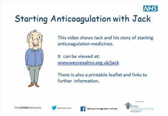 INCREASING PHARMACISTS KNOWLEDGE ABOUT ANTICOAGULATION TO IMPROVE SUPPORT FOR PATIENTS Sharron Gordon and Vicki Rowse WESSEX ACADEMIC HEALTH SCIENCE NETWORK, UK Figure 1 Jack and Pharmacy Referral