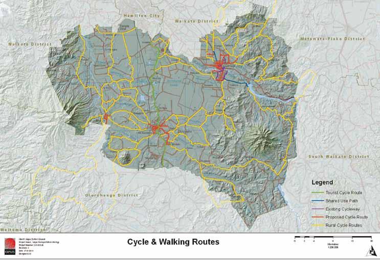 Figure 10: Waipa cycle and walking routes (Waipa Walking