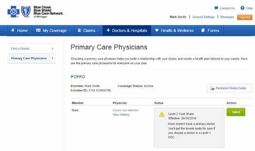 com Click the Doctors & Hospitals tab in the blue bar at the top of the page Select Find a Doctor or Hospital, Compare Cost and
