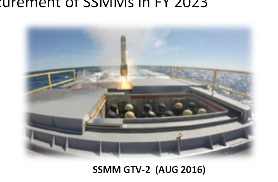 engagements out of 24 total missile shots (success rate of 83%) Embarked an SUW MP with SSMM on LCS 5 in August 2017 to support testing in FY 2018 Plan on track to transition SSMM to production in