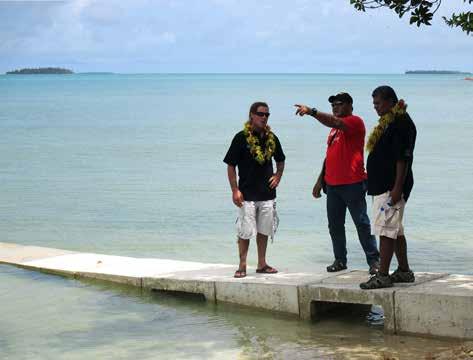 Viewing one of the semi-permeable groynes, Tonga, February 2015. 1.7 Evaluation of the project As shown in Figure 3, three ROM missions were conducted in 2012, 2013 and 2015.