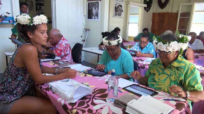 IT training for senior citizens in Mangaia, Cook Islands.