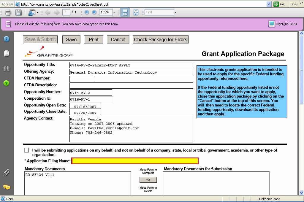 This screen shot is an example of an Adobe Reader Application Package.