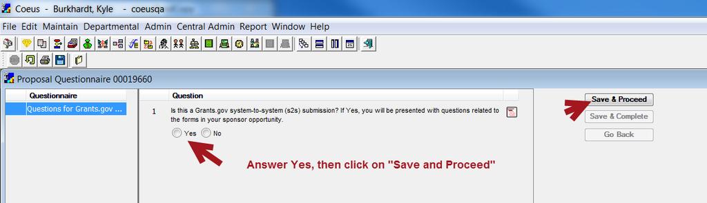 Answer yes and then click on Save & Proceed.