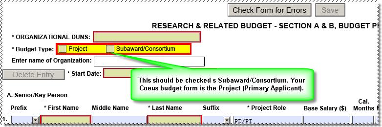 Include the Subaward Budget Form in your Coeus submission Specify that you want to include the Subaward form in the Grants.gov Submission window: 1.