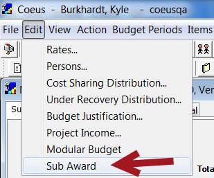 1. Make sure you have entered period 1 budget items (do not include any subaward items) and then generated your budget. 2.