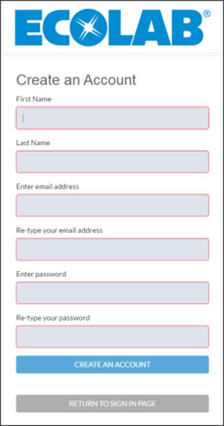 Signing Up/Creating an Account New Users If you have not yet registered click on Create an Account as shown in Figure 1. Next complete the fields as shown in Figure 2, then click on Create an Account.
