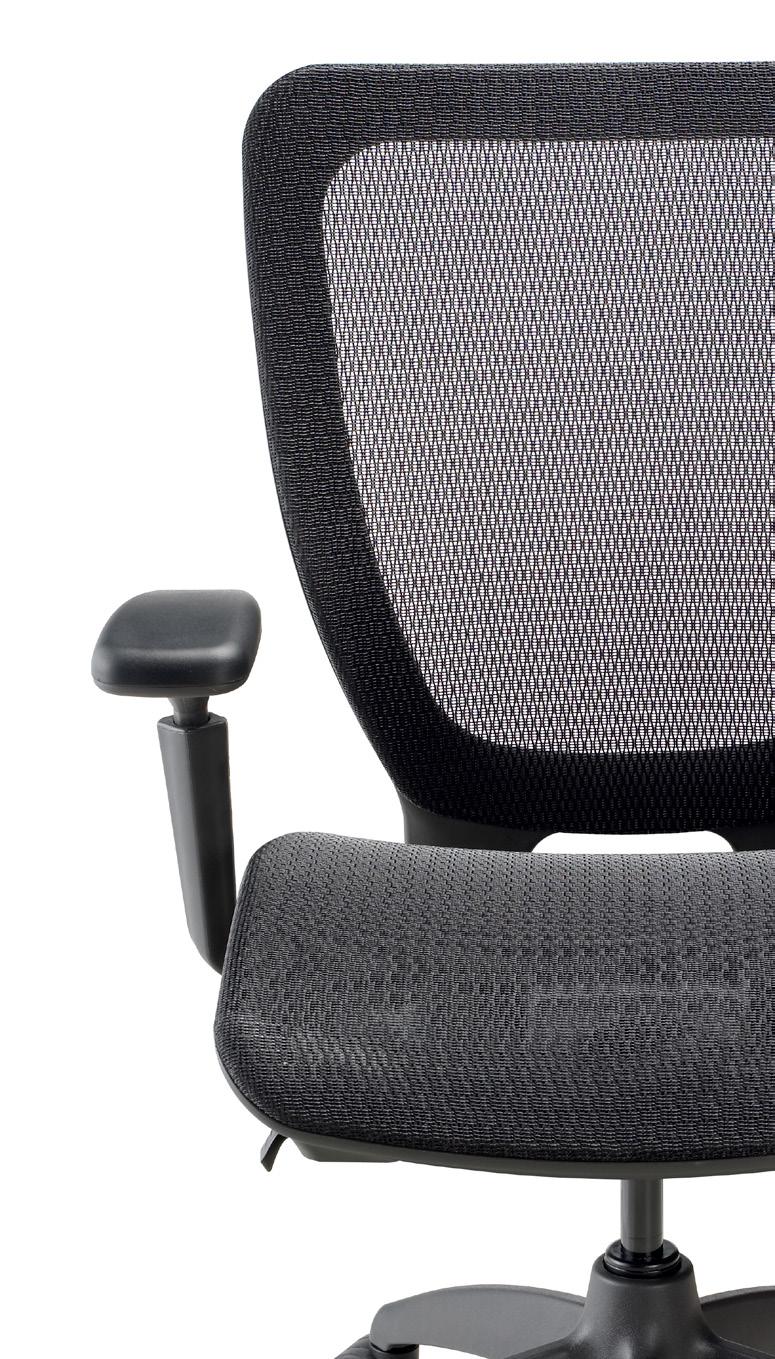 DESIGN Inspired to create a minimal, but functional mesh task chair with curved lines and a contemporary aesthetic,