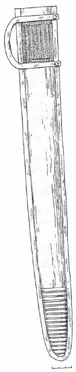 Baltų karyba 7 8 pav. Vienašmenis kalavijas, rastas Pagrybio kapinyno (Šilalės r.) kape Nr. 10, ir pagal kapų Nr. 10 ir Nr.