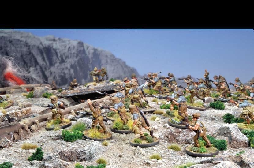 Lone Pine: Scenario One First Australian Brigade s attack at Lone Pine Deployment and Armament ANZAC: Australian First Brigade line troopers armed with rifle and homemade bombs - emerge from the