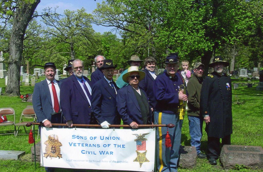 in Oswego, Illinois historic Oswego Township Cemetery to dedicate new headstones on the previously unmarked graves of 22 Civil War veterans buried there.
