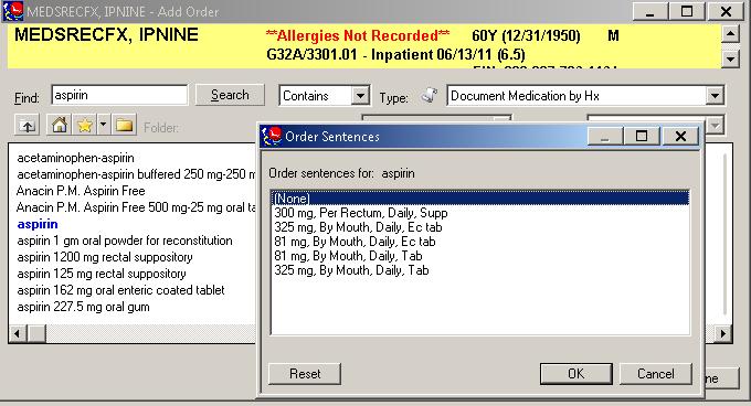Document Medication By Hx In the Find field, type in the medication name.