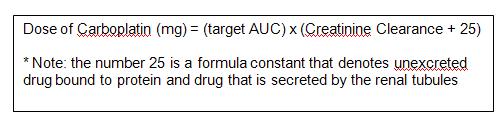 The Calvert formula is the formula used for AUC dosing.