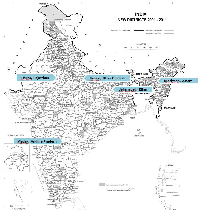 ANNEX ANNEX 1 Map of Model Districts in India ANNEX 2 Key performance indicators in the Model Districts, 2007 2008 ANTENATAL CARE and SAFE DELIVERY Rate of antenatal care uptake and safe delivery in