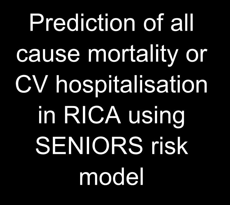 Prediction of all cause mortality or CV