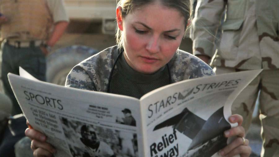 12K papers distributed to deployed locations 36 countries serviced 3-to-1 reading ratio Stars and Stripes Since the Civil War, Stars and Stripes has been the only news organization in the world with