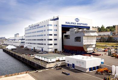 Halifax Shipyard to land level for further outfitting.