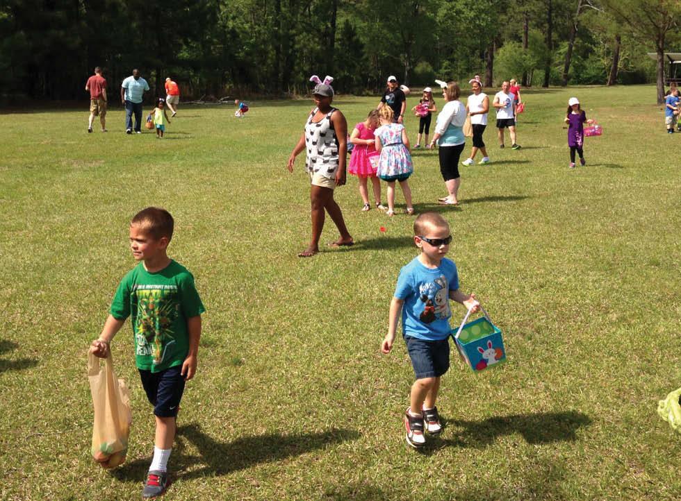 About 40 children, ranging from infants to teenagers, gathered more than 500 Easter Eggs spread throughout the park.