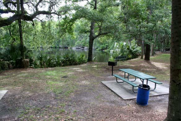 It is a 60 acre parcel that includes a boat ramp, huge live oaks, cedars and cypress trees in a park like setting. Located around a pond, the park is connected by a canal to Crescent Lake.