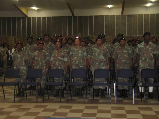 The remainder of the ceremony presented by the Officer Commanding RMR, Maj Heinko Stark, was an in-house parade which took place in the mess hall.