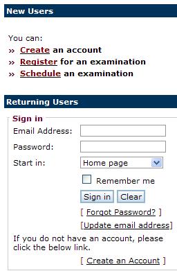 Internet Scheduling: instructions for scheduling an examination online at www.psiexams.com 1. Go to www.psiexams.com and select Create an Account.