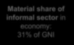 informal sector in economy: 31% of