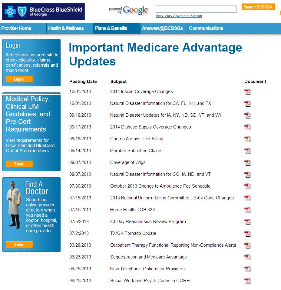 Important Medicare Advantage Updates This page contains educational articles and emails along