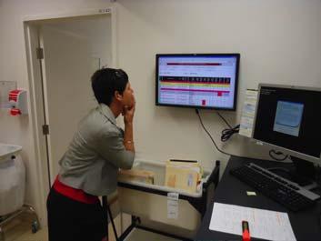 The administration team Administration team at front reception constantly monitor flow via dashboard Job redesign and implementation of business rules Patients attend outpatient reception
