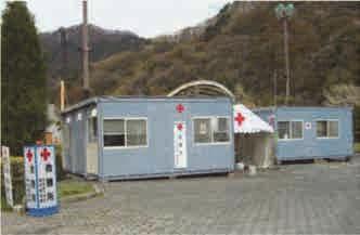 Major Activities at Primary First-Aid Stations: RIKUZEN-TAKATA, IWATE JRCS medical teams arrived at RIKUZEN-TAKATA, IWATE, setting up the first-aid station in a disaster shelter at Rikuzen-Takata
