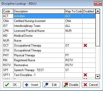 Managing Disciplines 1. Access the Care Plan Entry window. 2.