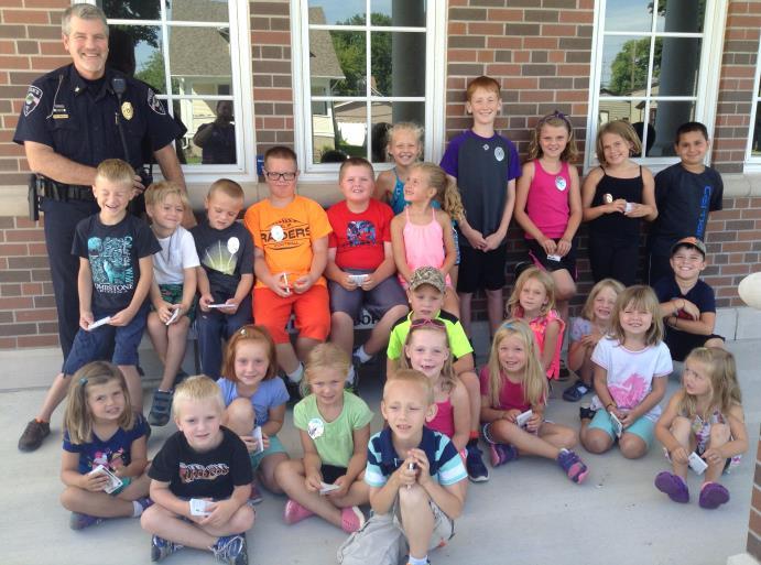 We love Kids: We work with area school and youth groups. Whether it is giving a tour of the P.D. or a visit to a classroom we have a lot of fun working with kids in our city.