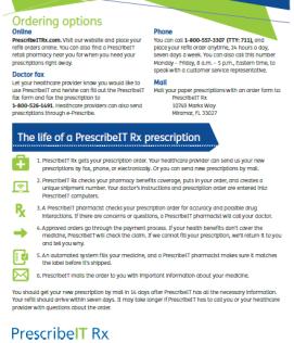 Call PrescribeIT at 1-800- 557-3307 (TTY: 711) to start a new prescription or add new prescriptions Provider fax, e- Prescibe, and Mail Options 2