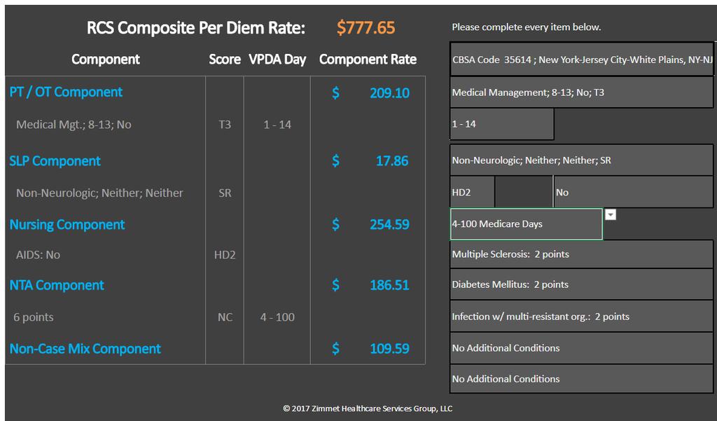 Simplified examples using 2017 NYC rates RCS rate simulator available
